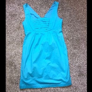 Alyn Paige blue dress